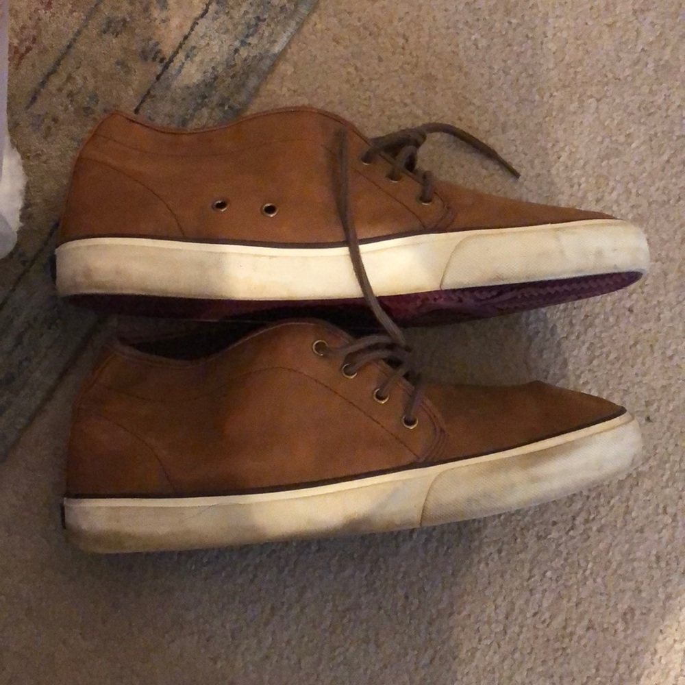 Dark tan American eagle high top sneakers